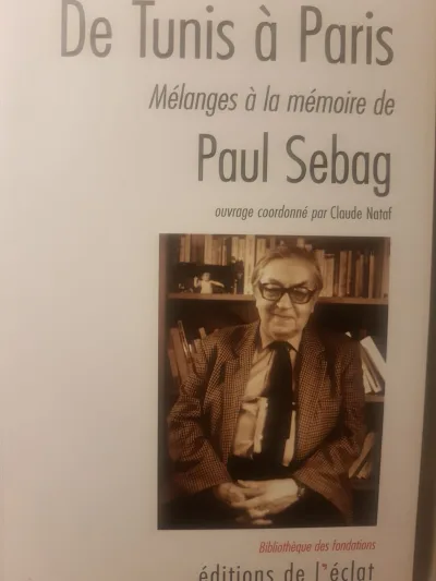 Couverture : Mélanges à la mémoire de Paul Sebag (Claude Nataf dir.)
